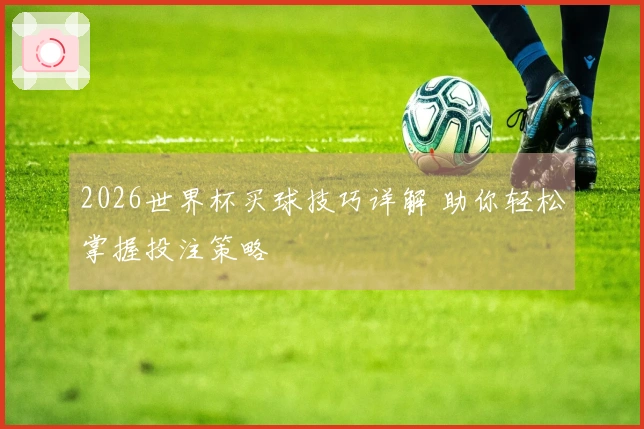 2026世界杯买球技巧详解 助你轻松掌握投注策略